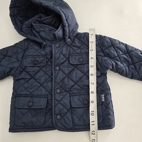 Brums blue kids quilted jacket with hood size 6 months infants - Picture 7 of 8